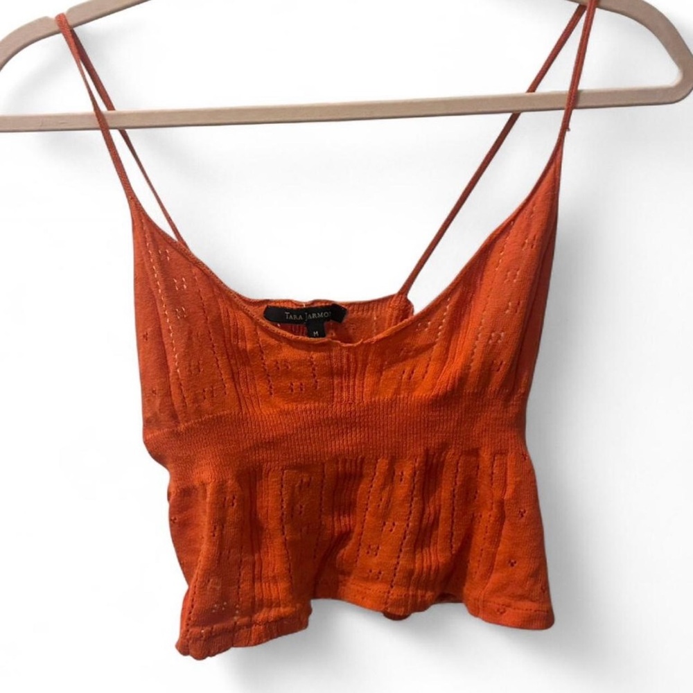 Vintage Tara Jarmon Orange Knit Design Cami